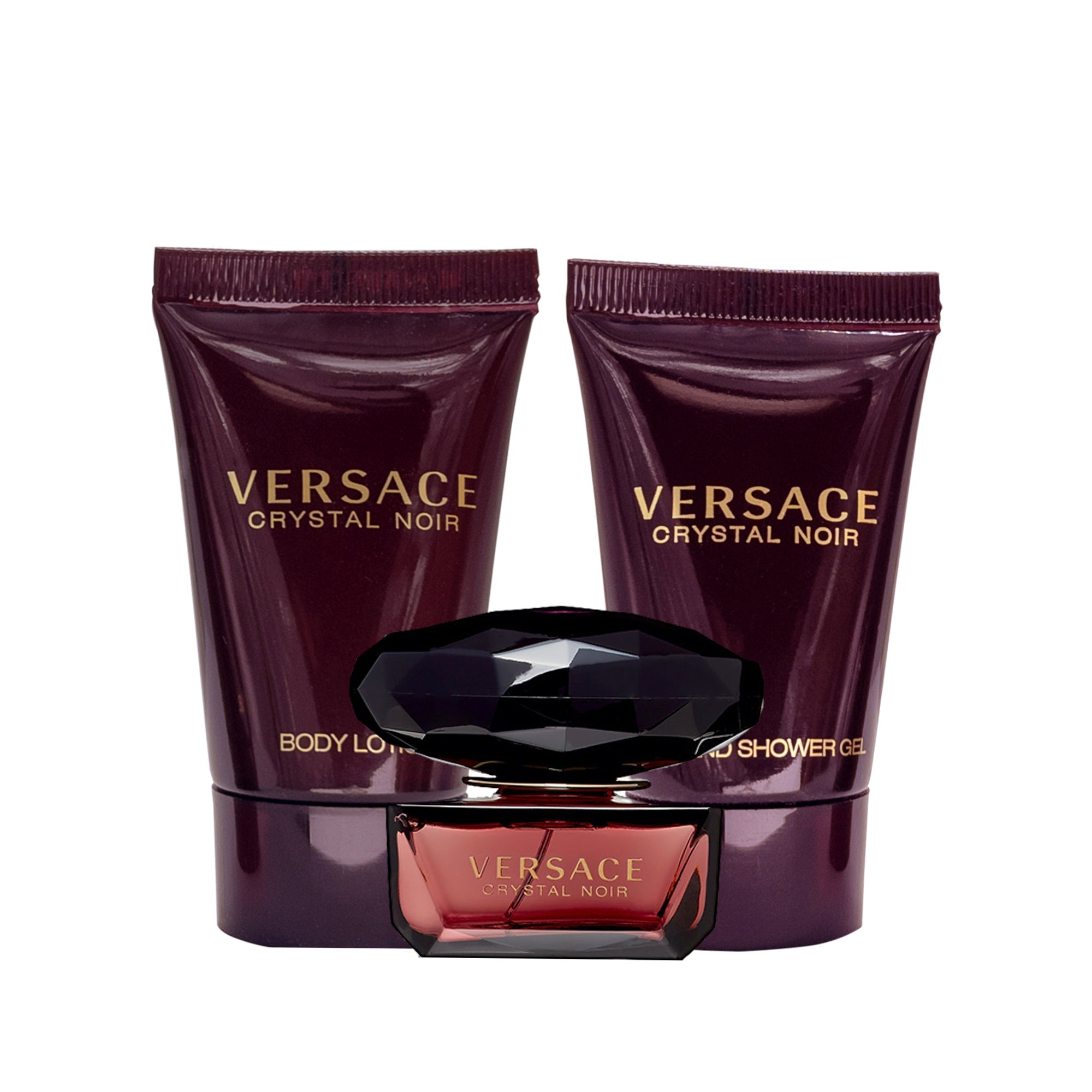 Versace Crystal Noir by Versace for Women – 3 Pc Mini Gift Set 5ml EDT Splash, 0.8oz Bath and Shower